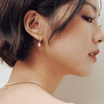 Khuyên Denim Radiant Small Hoop Earring