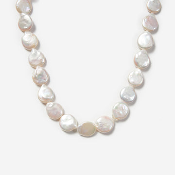 Dây chuyền 13mm Flat Baroque Pearl